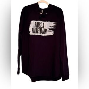 Black Graphic Hoodie with White Text